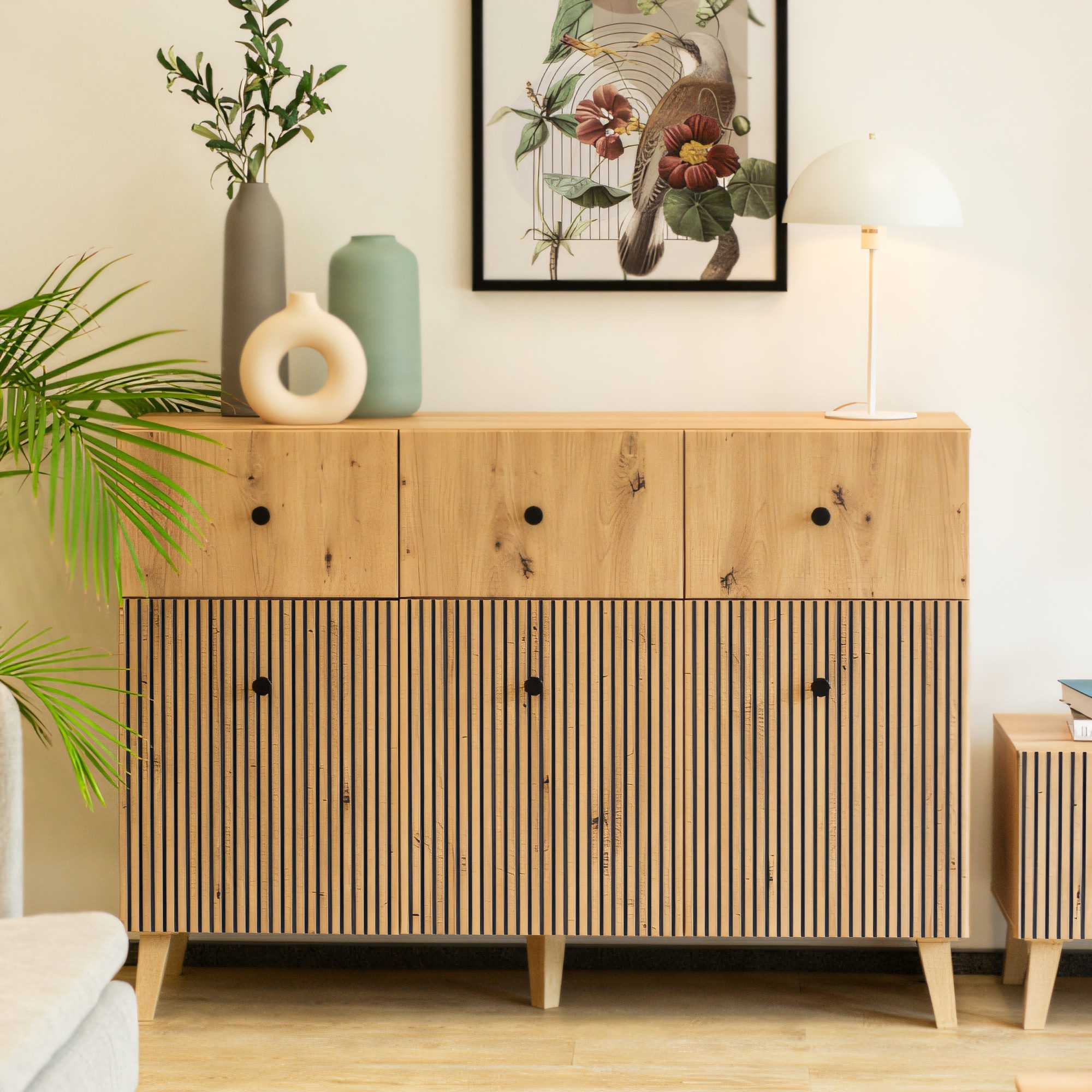 Komoda Norvello 135 cm w aranżacji salonu