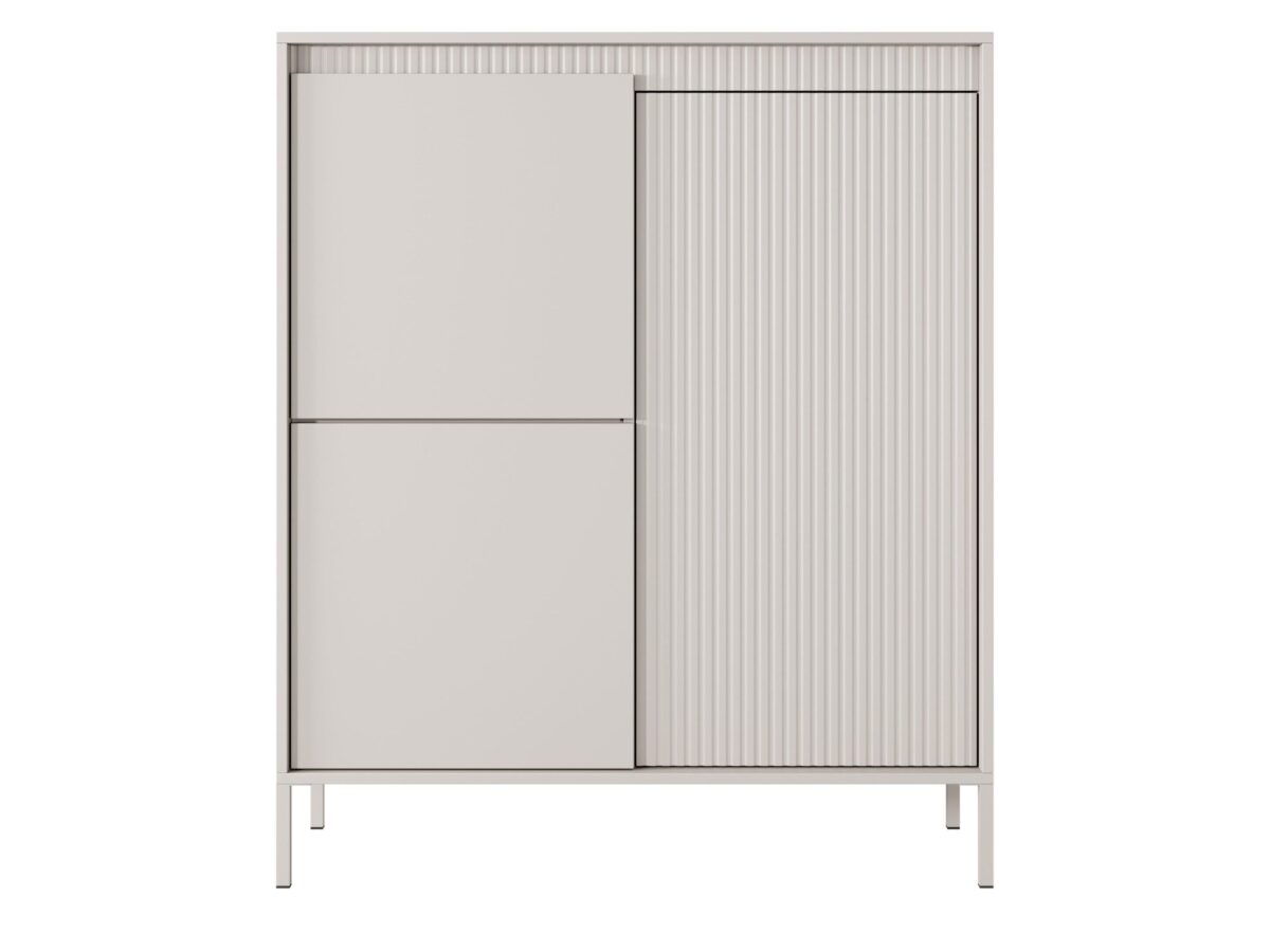 Komoda wysoka 3-drzwiowa Ombrino 103 cm beżowa lub czarna