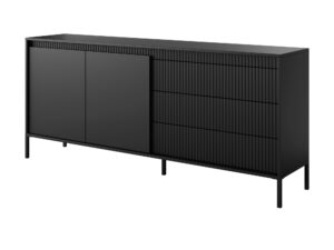 Miniaturka 6 - Komoda Ombrino 187 cm czarna – widok pod kątem