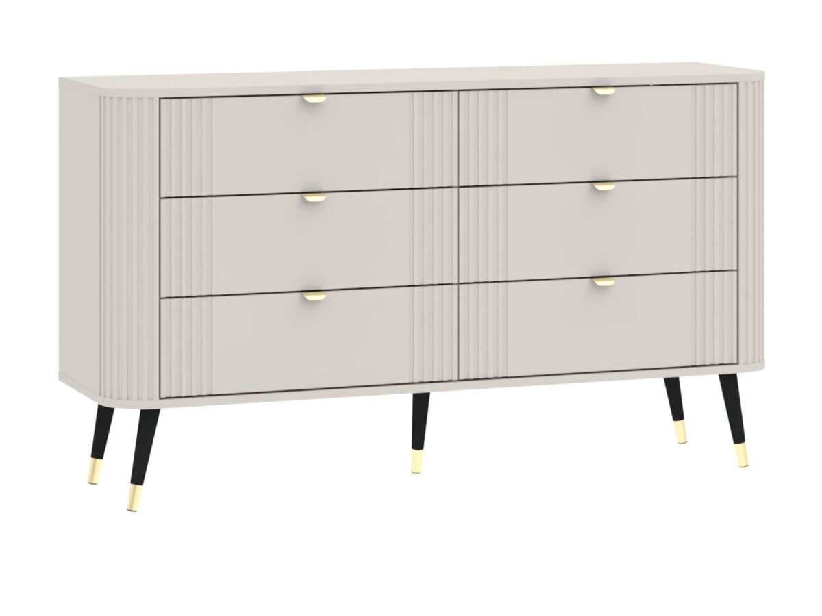 Komoda z 6 szufladami Onvero 138 cm kaszmir