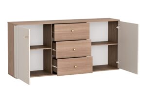 Miniaturka 1 - Komoda Orsetta 175 cm z otwartymi szafkami i wysuniętymi szufladami