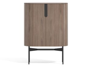 Miniaturka 6 - Komoda wysoka orzechowa z czarną podstawą 95 cm – Solenne