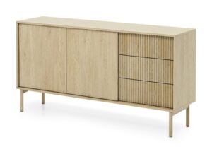 Miniaturka 2 - Komoda Pavello 153 cm – ryflowane szuflady i bok mebla pod kątem
