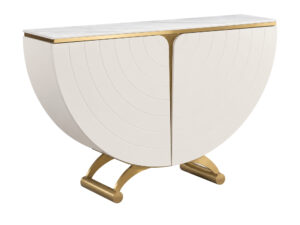 Miniaturka 5 - Komoda półkolista 140 cm w złamanej bieli Eleganza — widok produktu na białym tle