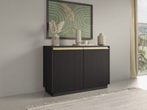 Miniaturka 3 - Komoda Regalio czarna – aranżacja salonu