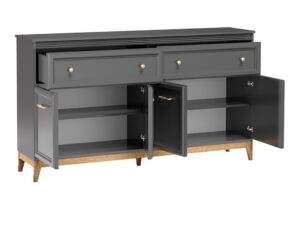 Miniaturka 2 - Komoda Rocella z otwartymi czterema szafkami i dwiema szufladami