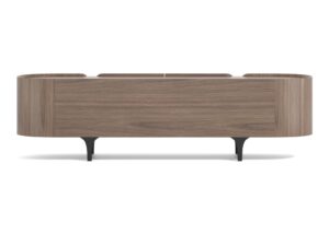 Miniaturka 3 - Komoda RTV orzechowa z czarną podstawą 200 cm – Selvina – zdjęcie 4