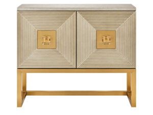 Miniaturka 6 - Komoda ryflowana w szampańskim złocie 100 cm Eleganza — widok produktu na białym tle