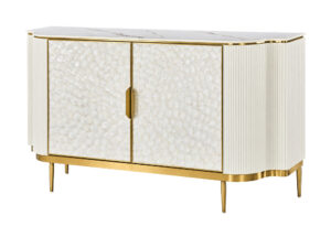 Miniaturka 5 - Komoda ryflowana z białym blatem 150 cm – Eleganza – zdjęcie 2