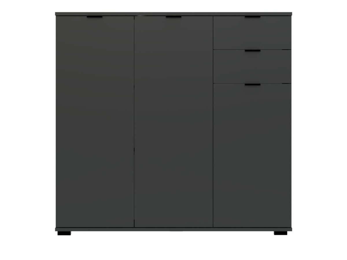 Komoda z 3 drzwiami i 2 szufladami Selmario 107 cm