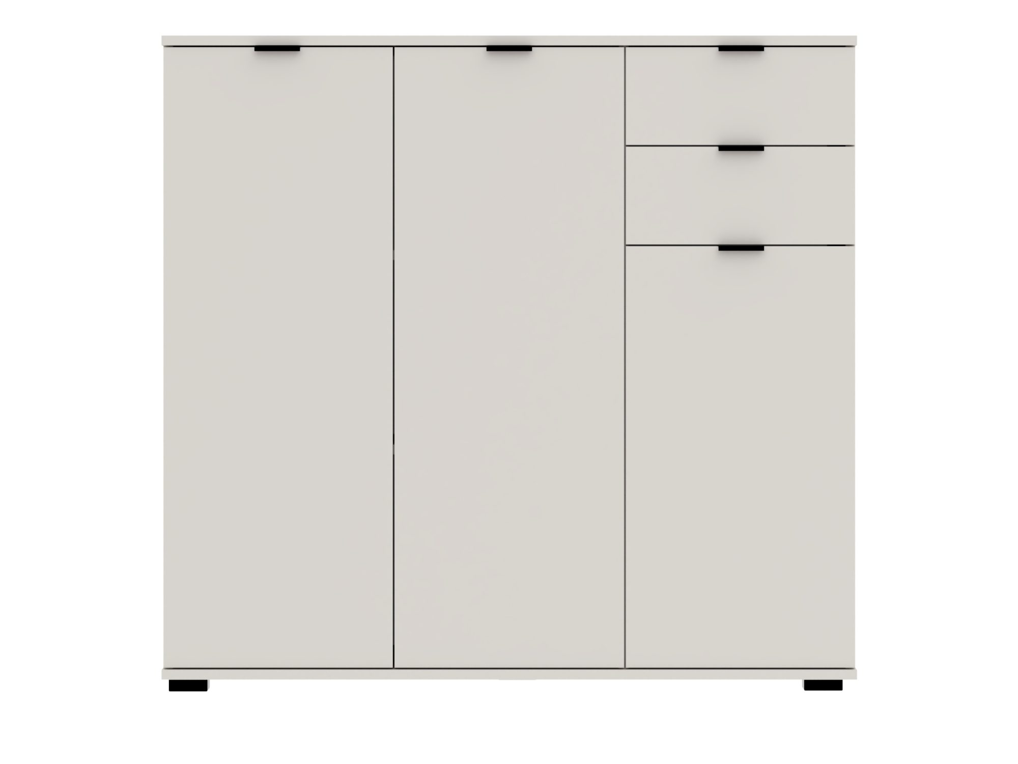 Kaszmirowa komoda Selmario 107 cm – widok frontu