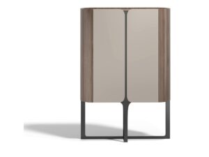 Miniaturka 4 - Komoda orzechowa i kaszmir z czarną podstawą 160 cm – Selvina – zdjęcie 5