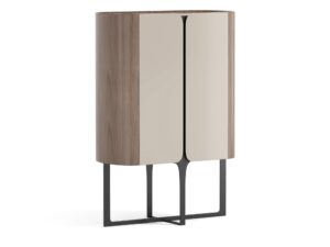 Miniaturka 1 - Komoda orzechowa i kaszmir z czarną podstawą 160 cm – Selvina – zdjęcie 2