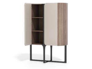 Miniaturka 2 - Komoda orzechowa i kaszmir z czarną podstawą 160 cm – Selvina – zdjęcie 3