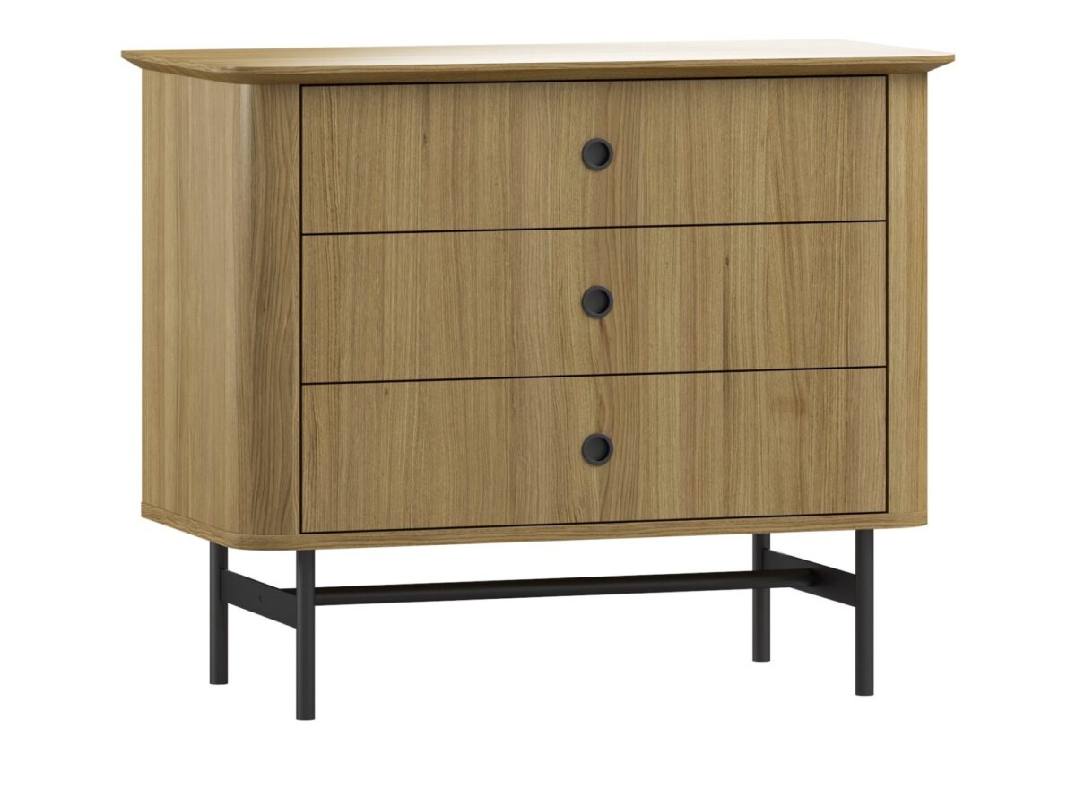 Komoda Smart SM02 z 3 szufladami, dąb naturalny 92 cm