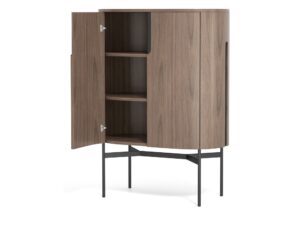 Miniaturka 3 - Komoda wysoka orzechowa z czarną podstawą 95 cm – Solenne – zdjęcie 4