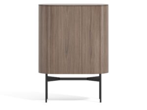 Miniaturka 4 - Komoda wysoka orzechowa z czarną podstawą 95 cm – Solenne – zdjęcie 5