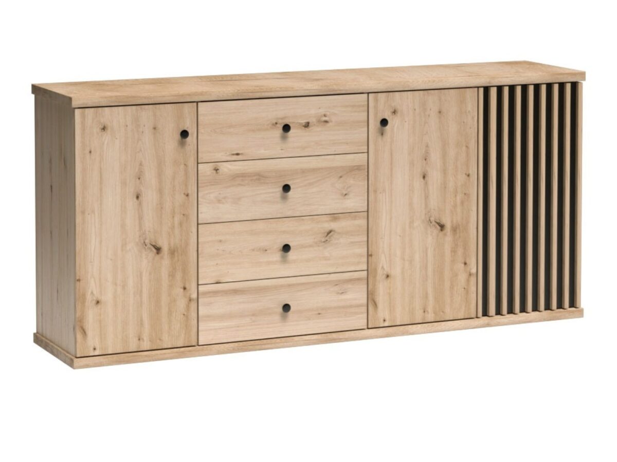 Komoda Sorenta 183 cm Dąb Artisan z lamelami
