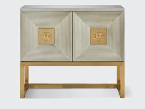 Miniaturka 1 - Komoda ryflowana w szampańskim złocie 100 cm – Eleganza