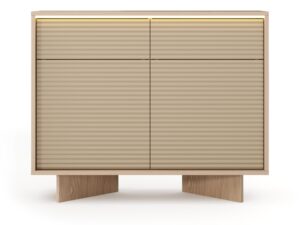 Miniaturka 6 - Komoda Talvio 104 cm – front z dwiema szufladami i LED