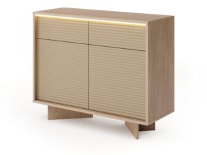 Miniaturka 2 - Komoda Talvio – boczny widok ryflowanych frontów i LED