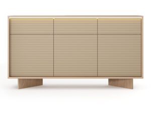 Miniaturka 5 - Komoda Talvio 154 cm Bolivar i Cappuccino – widok z przodu z LED