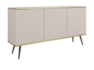 Miniaturka 3 - Komoda Teyser 160 cm beżowa – czarne nogi, widok z przodu