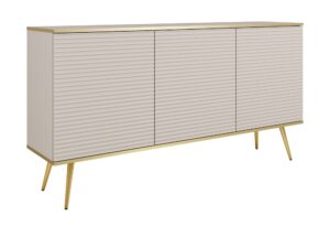 Miniaturka 11 - Komoda Teyser 160 cm beżowa – złote nogi, widok z przodu