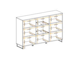 Miniaturka 3 - Komoda z witryną LED Valmoro 150 cm Canion Wood czarna – zdjęcie 4