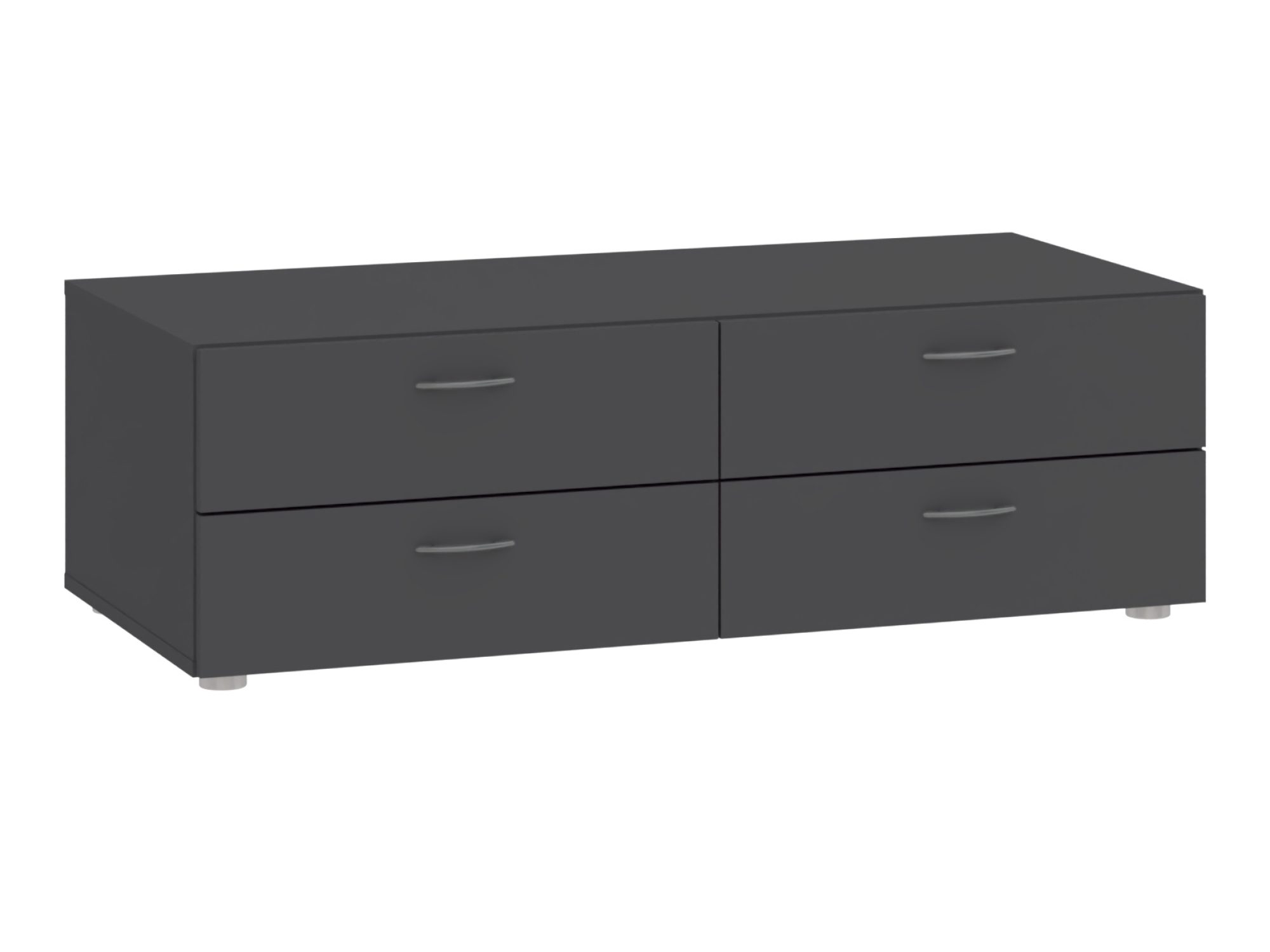Antracytowa komoda Veldaro 111 cm – cztery szuflady i lewy bok
