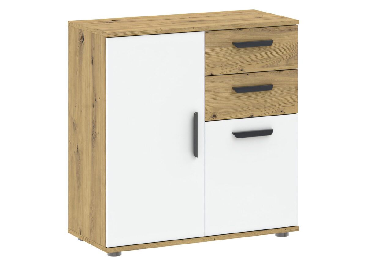 Komoda dwudrzwiowa z 2 szufladami Veldaro Duo 71 cm
