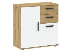 Miniaturka 3 - Komoda Veldaro Duo 71 cm dąb artisan i biały