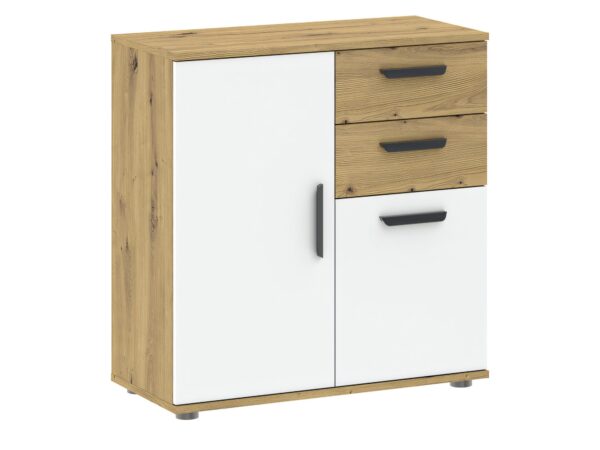 Komoda Veldaro Duo 71 cm dąb artisan i biały