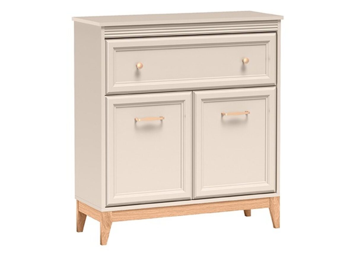 Komoda Velvara 92 cm kaszmir / dąb naturalny – szuflada i 2 drzwi