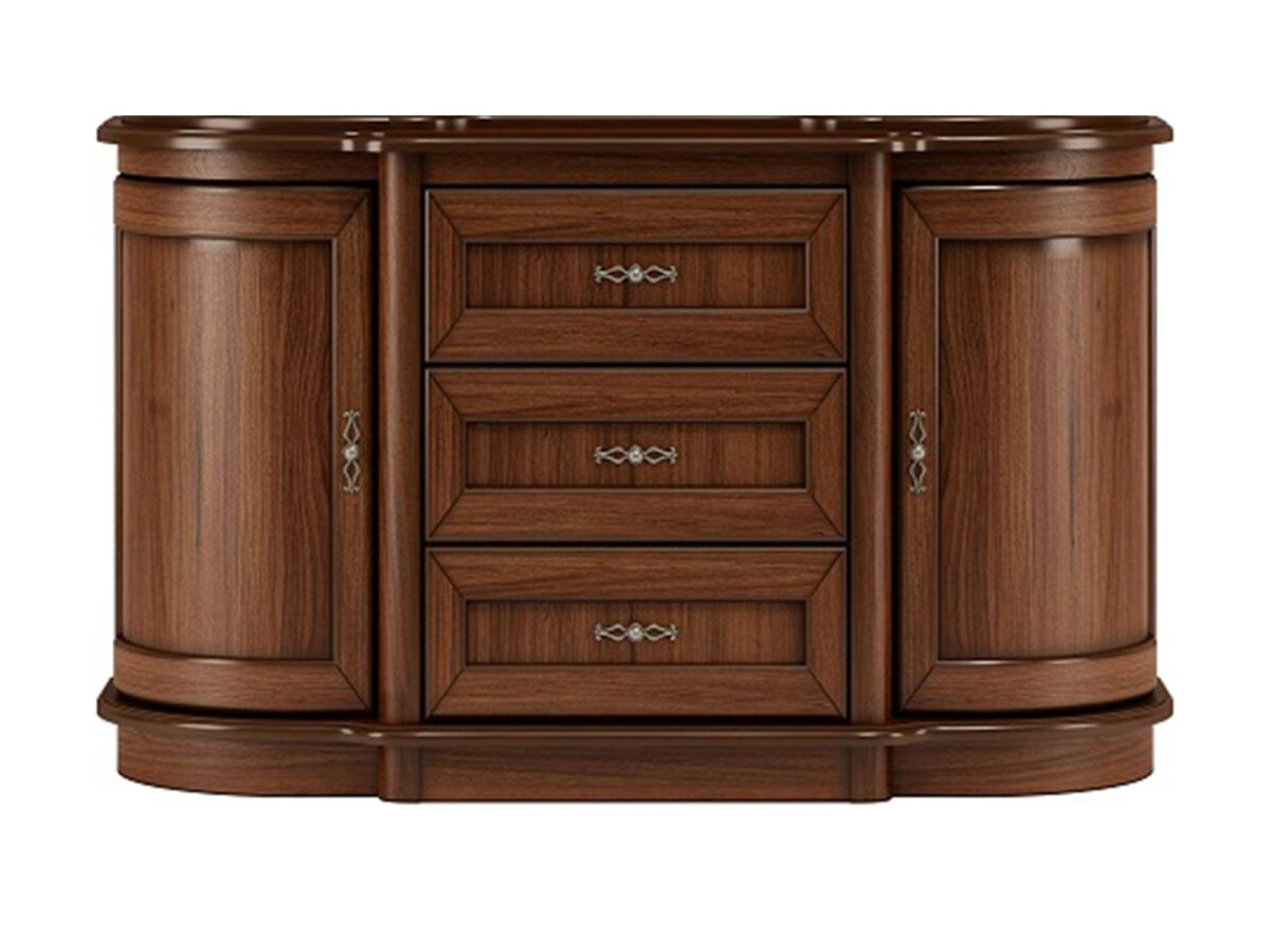 Komoda Wersal W22 136 cm z 2 drzwiami i 3 szufladami, orzech włoski