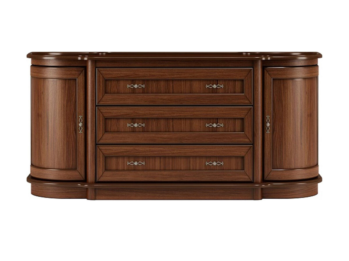 Komoda Wersal W24 156 cm z 2 drzwiami i 3 szufladami, orzech włoski