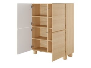 Miniaturka 3 - Komoda wysoka Faltero 100 cm – otwarte wnętrze pod kątem