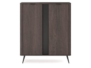 Miniaturka 5 - Komoda wysoka Gardano 113 cm dąb dunin – dwoje zamkniętych drzwi i czarne nogi, front