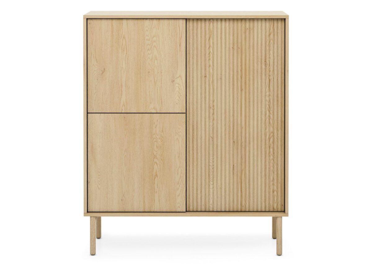 Komoda wysoka z trzema drzwiami Pavello 104 cm dąb Cremona