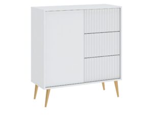 Miniaturka 1 - Biała komoda Bellvoro z 1 drzwiami i 3 szufladami