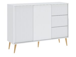 Miniaturka 1 - Biała komoda Bellvoro z 2 drzwiami i 3 szufladami