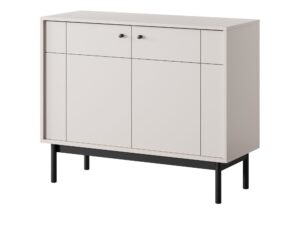Miniaturka 2 - Komoda Kiyomi 104 cm kaszmir – widok boczny i metalowa podstawa