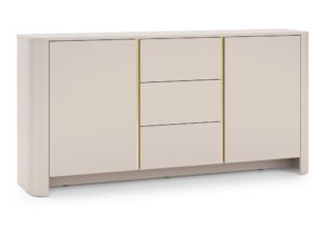 Miniaturka 2 - Komoda Lavello kaszmir – widok z ukosa i pionowe złote detale