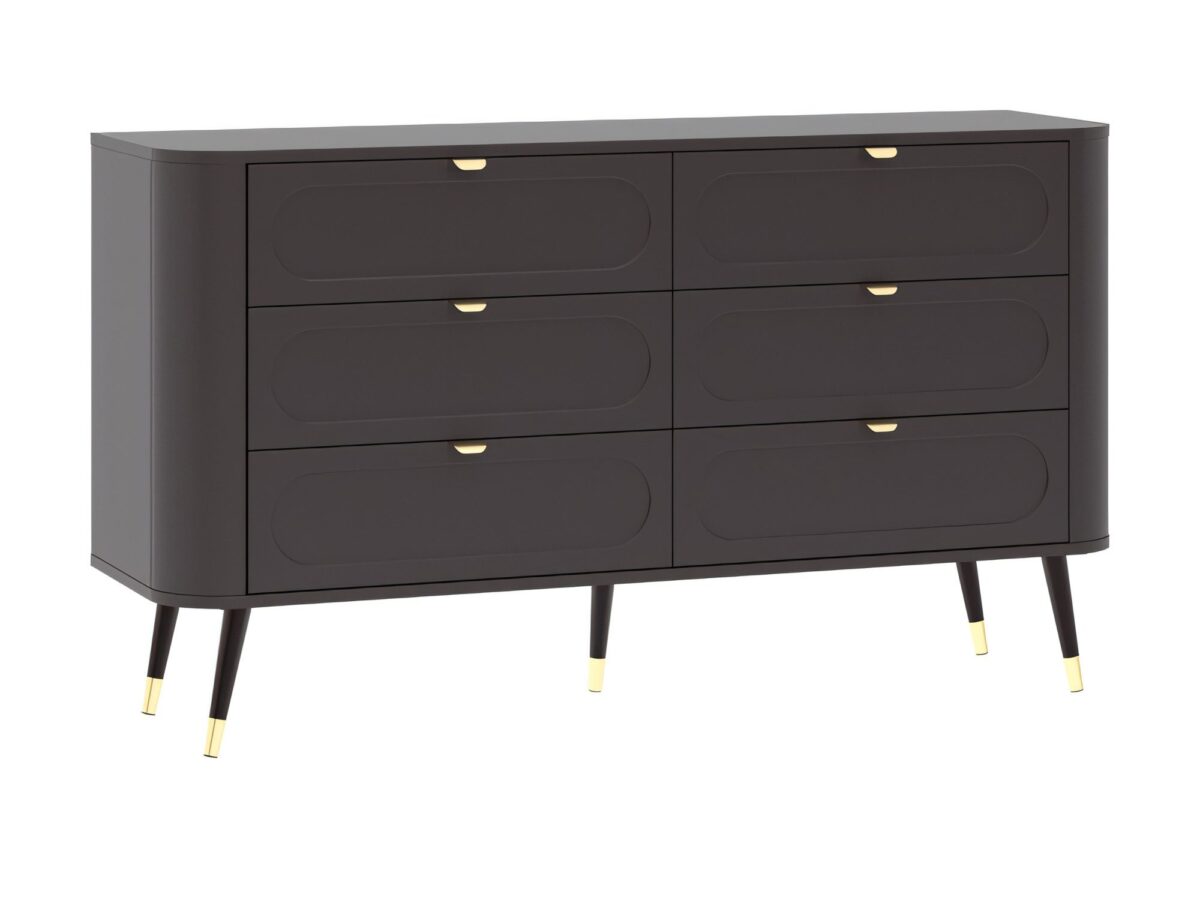 Komoda z 6 szufladami Lumaro 138 cm czarna
