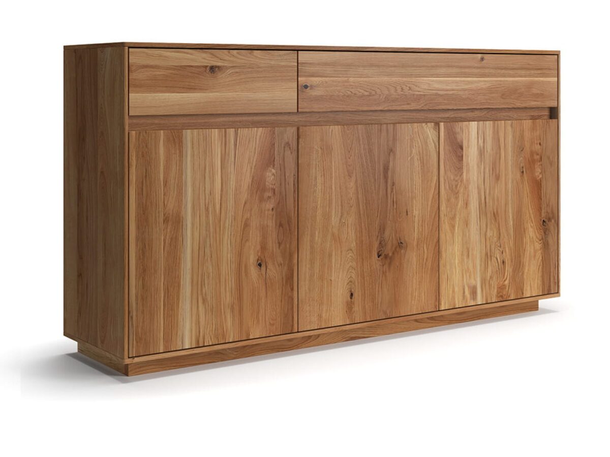 Komoda z litego dębu Elvaris 155 cm z 2 szufladami