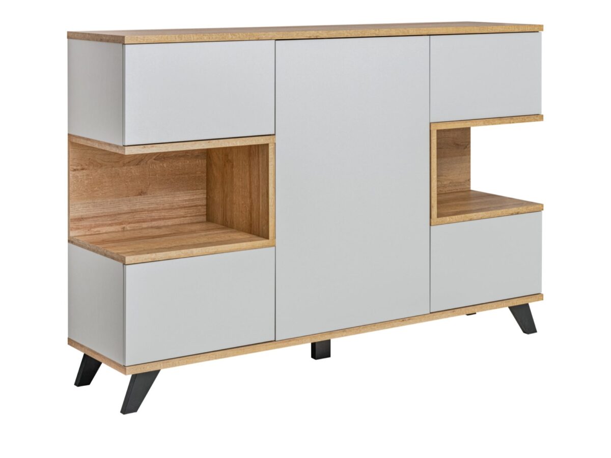 Komoda z otwartymi wnękami Bolvano 160 cm Riviera Perla Gray