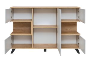 Miniaturka 1 - Komoda z otwartymi wnękami Bolvano 160 cm Riviera Perla Gray – zdjęcie 2
