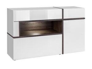 Miniaturka 6 - Komoda z szufladami i LED Cresto 150 cm na białym tle