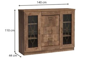 Miniaturka 2 - Wymiary komody Pradella 140 na 44 na 110 cm