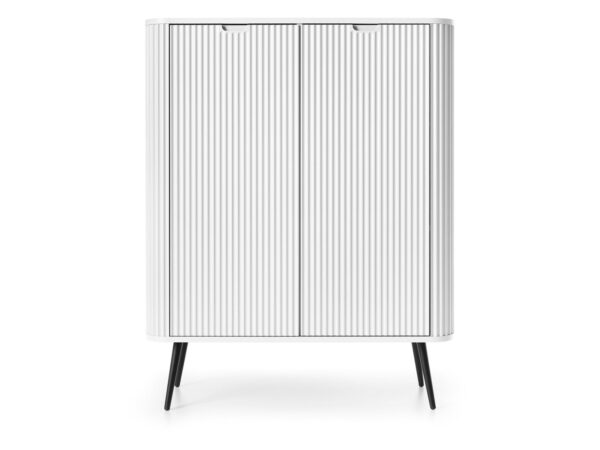 Komoda Zefiro 129 cm biała z czarnymi nogami – front